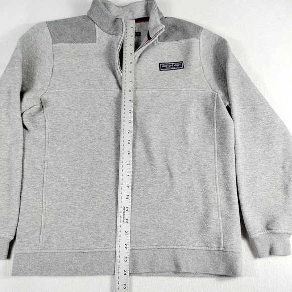 Vineyard Vines Pullover Mens XS Gray Shep Shirt Half Zip Martha's Vineyard Patch - Picture 8 of 11
